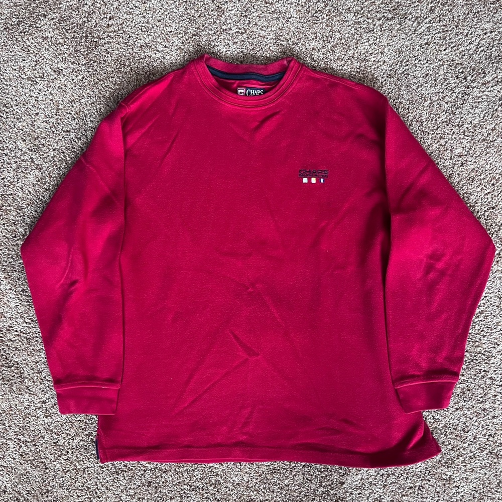 Vintage 90s Chaps Ralph Lauren Red‎ Crewneck Sweatshirt